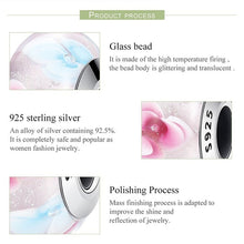 Colourful Flower Pattern Murano Glass Charm Bead