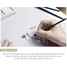 The Key to Heart Safety Chain Charm