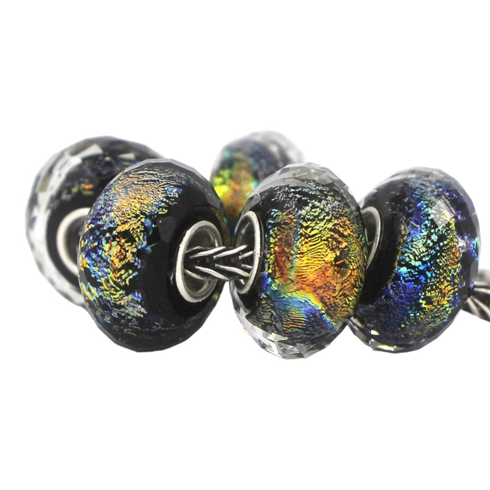 Faceted Colorful Foil Charm 1pcs