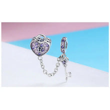 The Key to Heart Safety Chain Charm