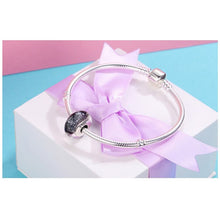 Black Pattern Murano Glass Charm Bead