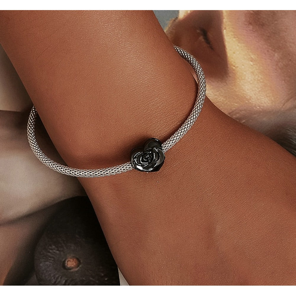 Love Black Rose Bead Charm