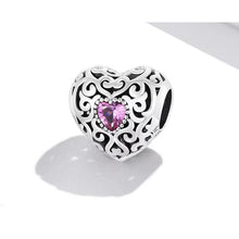 Vinatge Pattern Heart Charm Bead