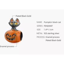 Pumpkin Black Cat Charm