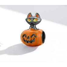 Pumpkin Black Cat Charm