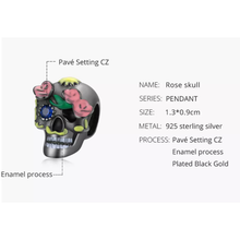 Rose Skull Charm