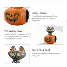 Pumpkin Black Cat Charm