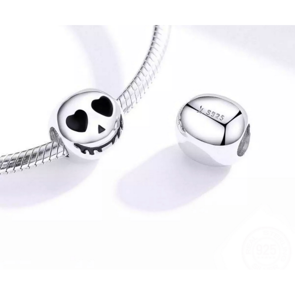 Skull Face Round Metal Beads