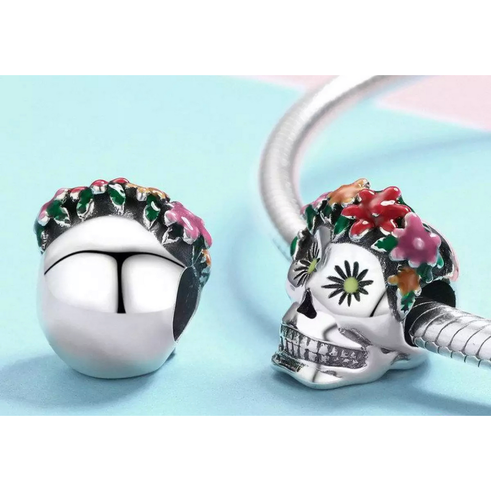 Flower Skull Charms