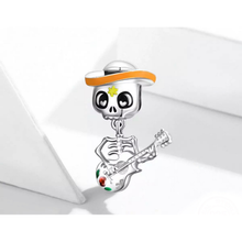 Halloween Skull Man with Guitar Charm