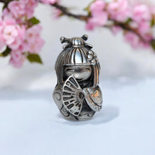 Kokeshi With a Fan Charm Bead