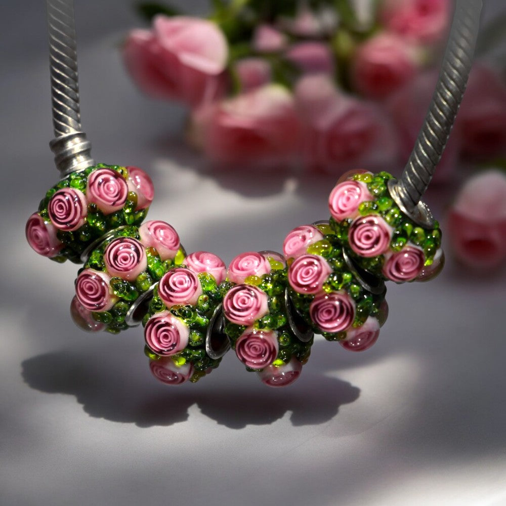 Murano Pink Roses 1 pcs