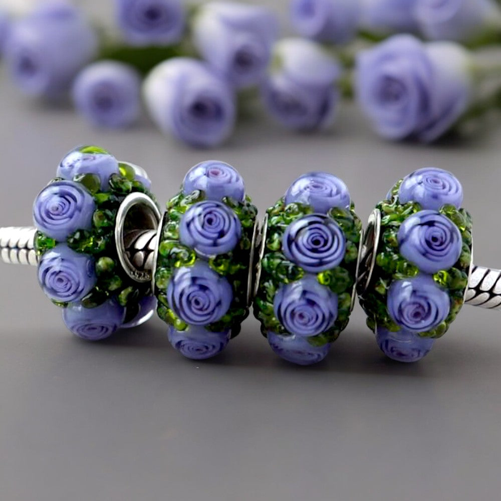 Murano Blue Roses 1 pcs