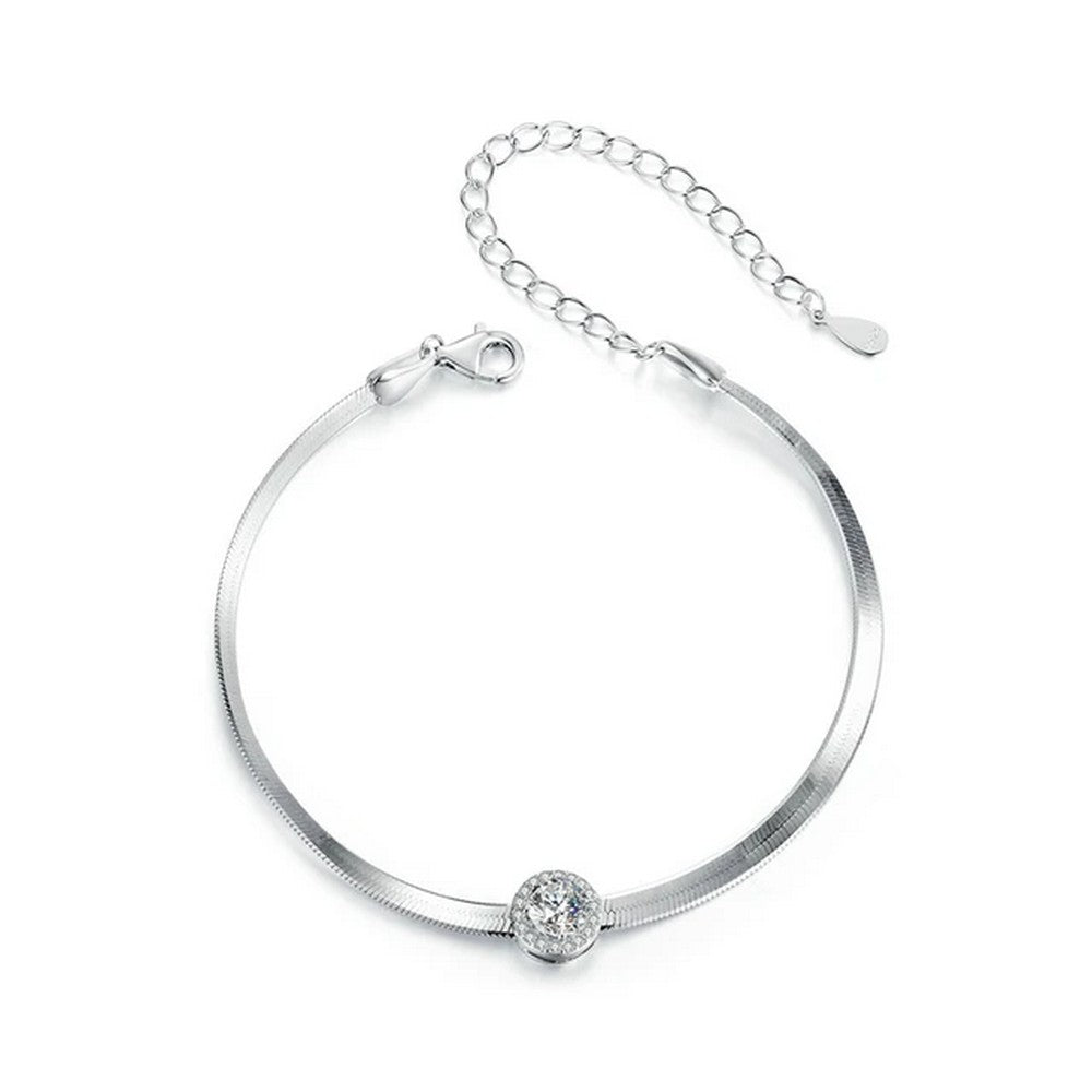 Sparkling Moissanite Snake Chain Bracelet