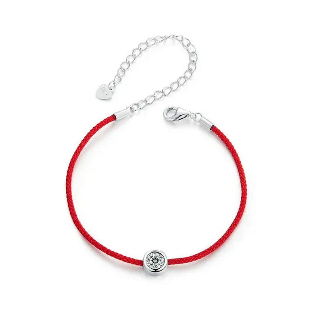 Sparkling Moissanite Red Rop Chain Bracelet