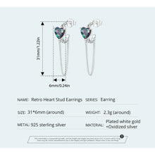 Retro Heart Stud Earrings