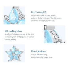 Aquamarine Snowflake Bead Charms
