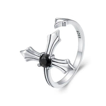 Black Cross Opening Ring