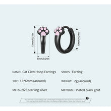 Cat Paw Hoop Earrings