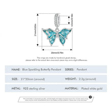 Blue Sparkling Butterfly Pendant