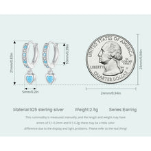 Blue Heart-shaped Turquoise Hoop Earrings