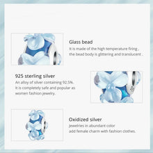 Blue Flower Murano Charm