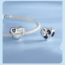 Heart-Shaped Peace and Love Charm