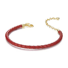 Fortune Red Braided Leather Rope Bracelet