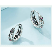 Vintage Iris Flower Earrings