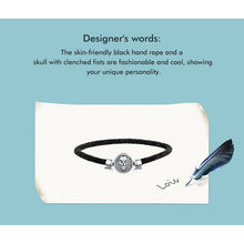 Skull Black Rope Bracelet