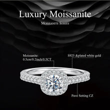 Square Halo 0.5CT Moissanite Ring