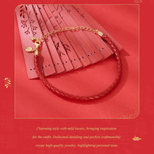 Fortune Red Braided Leather Rope Bracelet