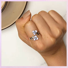 Purple Pansy Open Ring