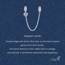 Denim Heart Safety Chain