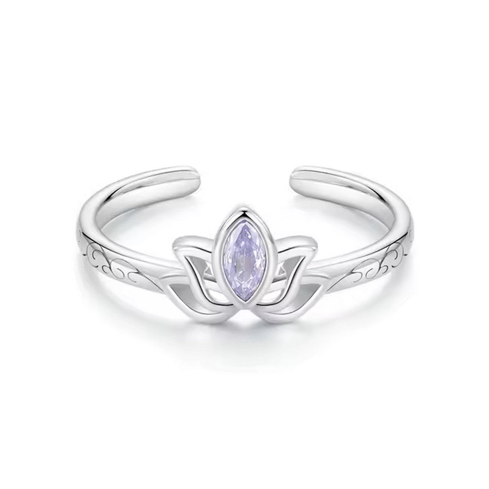 Purple Lotus Opening Ring Vintage