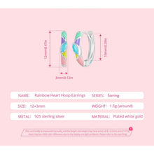 Rainbow Heart Hoop Earrings