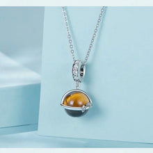 Natural Tiger Eye Stone Planet Charm Pendant