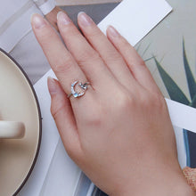 Lovely Moon Cat Moonstone Open Rings