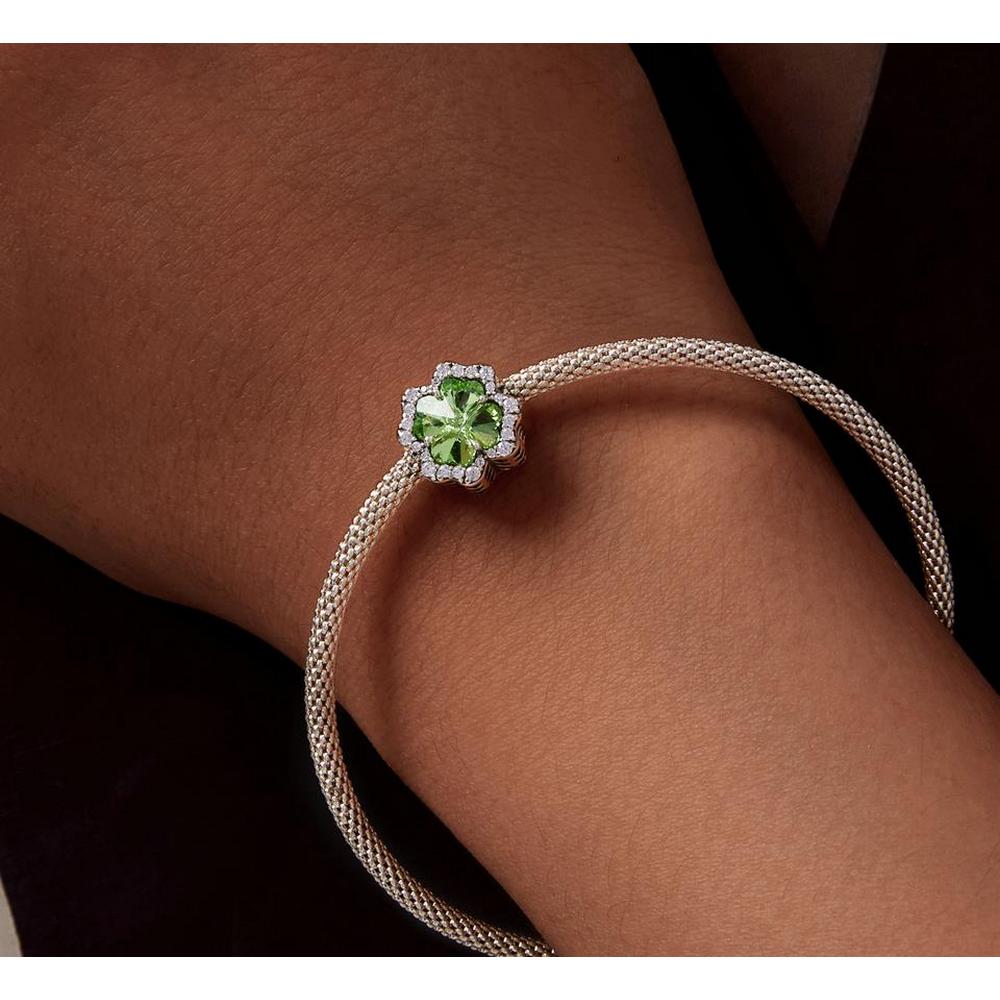 Emerald Four-leaf Clover Charm