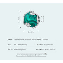 Four Leaf Clover Malachite Bead