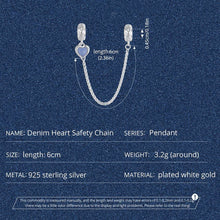 Denim Heart Safety Chain