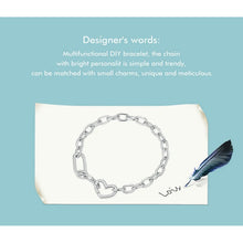 Paperclip Link Heart Chains Bracelet