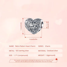 Retro Pattern Heart Charm