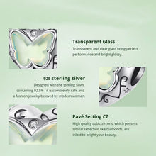 Green Butterfly Heart Charm