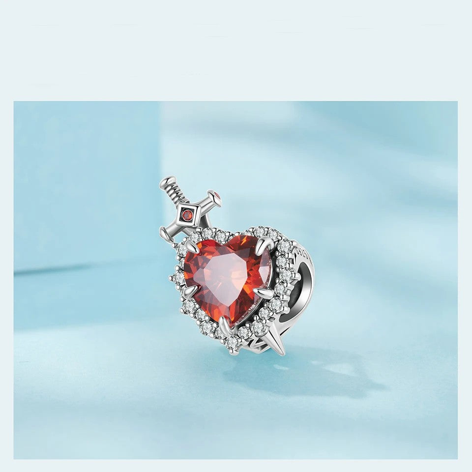 Heart Sword Charm