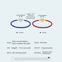 Flower Heart Lock Leather Rope Bracelet