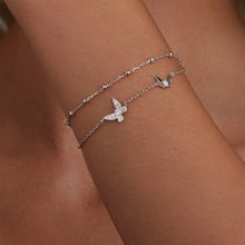Double Layer Butterfly Charm Bracelet