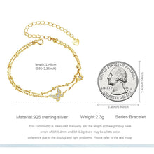 Double Layer Butterfly Charm Bracelet