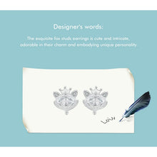 Crown Fox Stud Earrings
