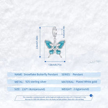 Snowflake Butterfly Charm Pendant